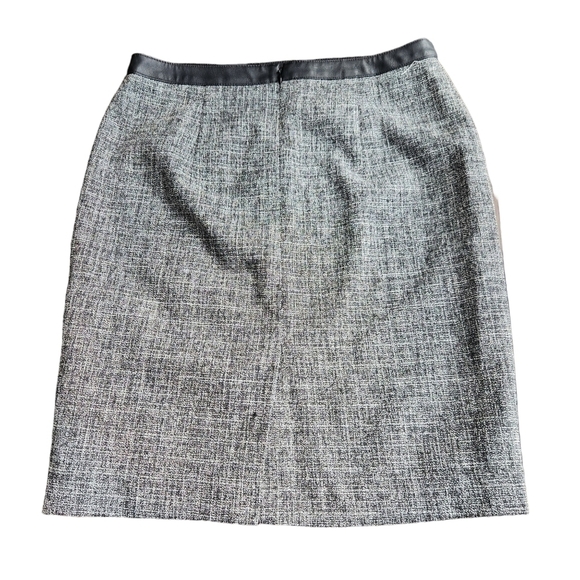 Ann Taylor petite black grey dark academia tweed fully lined Normcore skirt - Picture 6 of 7